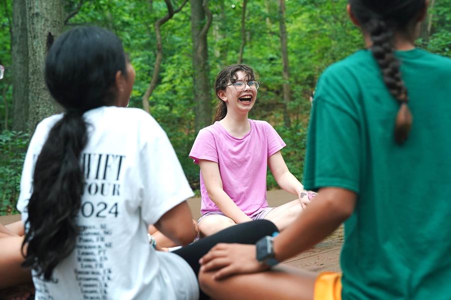 Students finding moments of joy in Yoga class.