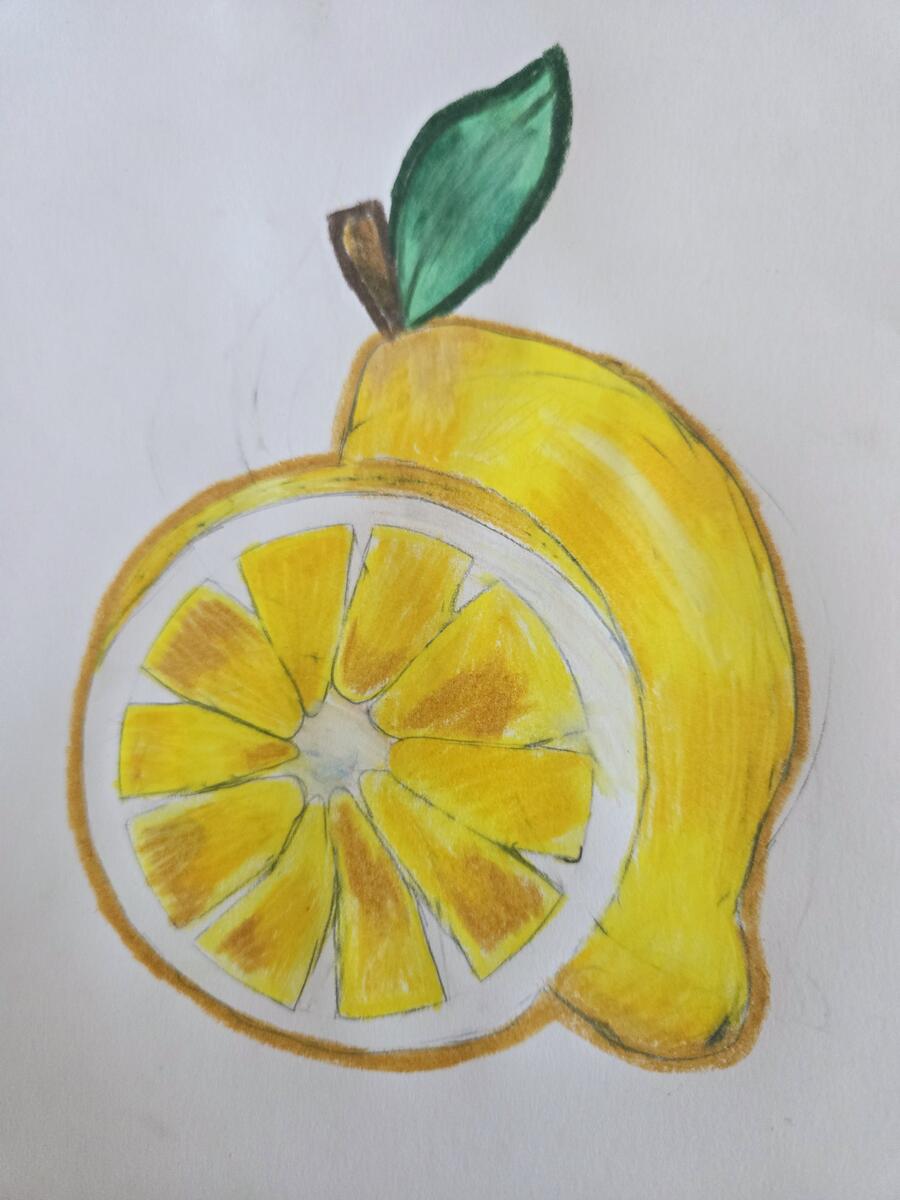 Pencil & colored pencil drawing by Anastasia B., age 8