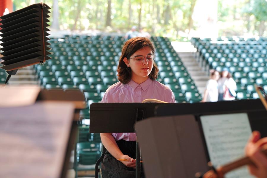 Composition Students worked with members of the International Contemporary Ensemble before Festival, giving notes to the musicians as they rehearsed.