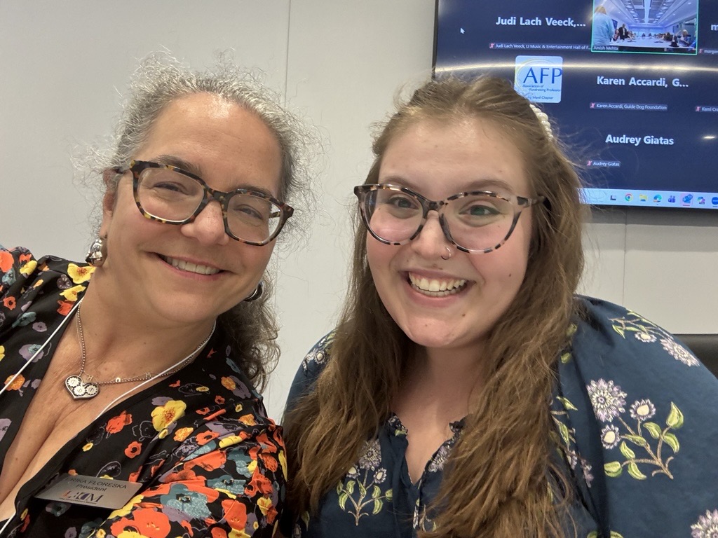 Executive Director Lauren Brandt Schloss with Usdan student Jillian Cerrato