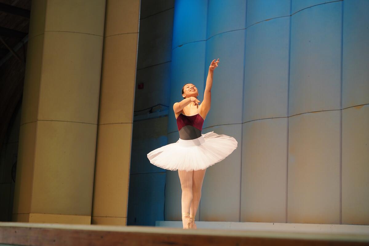 Leadership student and Musical Theater Major Angelina K. performing a ballet solo at the Junior Dance Festival. Fun fact — Angelina performed in three different shows on Friday. Bravo, Angelina!