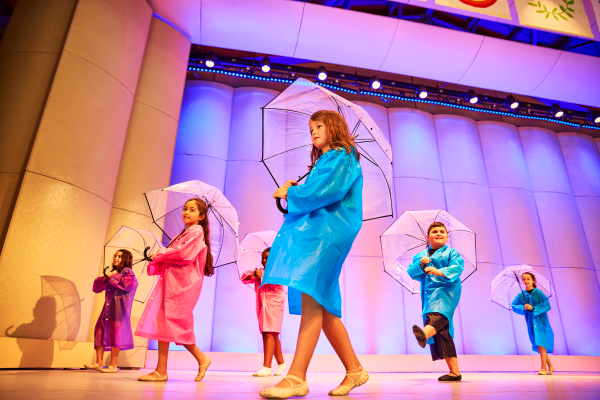 Students dancing in Amphitheater