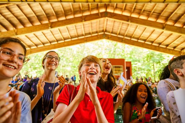 Students cheering at Festival