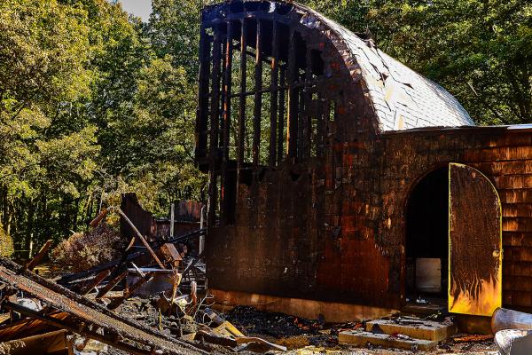 Fire damaged Art Studio