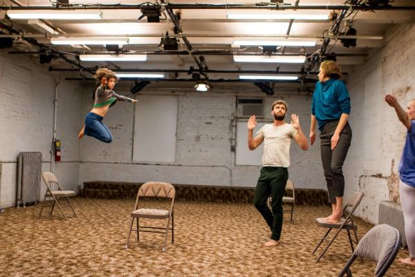 students work on dance performance