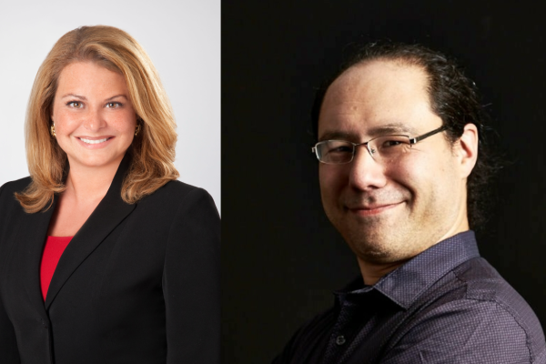Headshots of Amanda and Adam