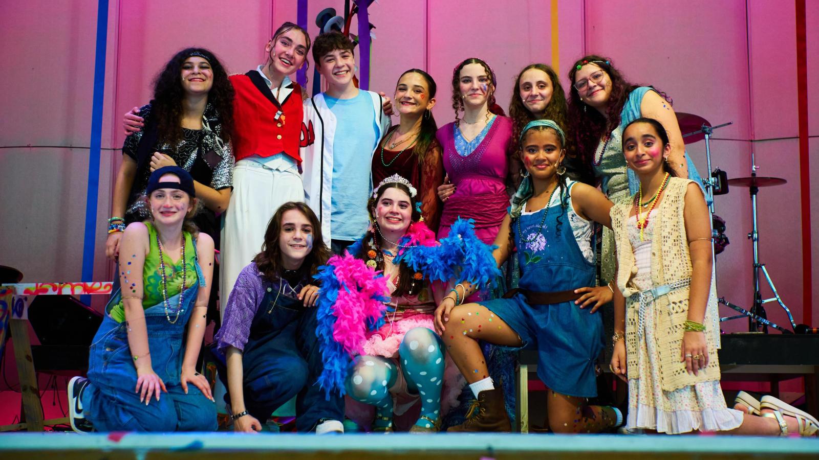 Usdan Troupe after "Godspell" performance 