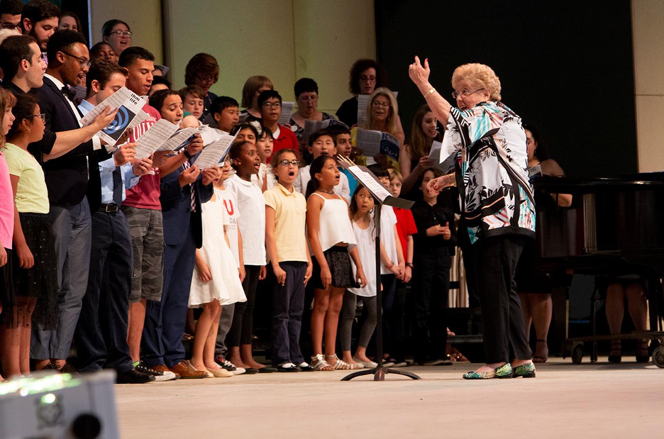 campers perform at the Usdan amphitheater
