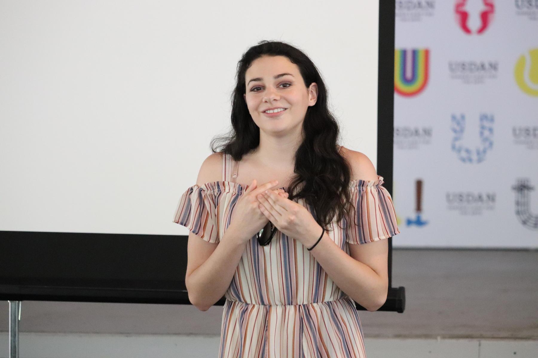 UN Celebrity Youth Activist Meredith O'Connor visited Usdan campus