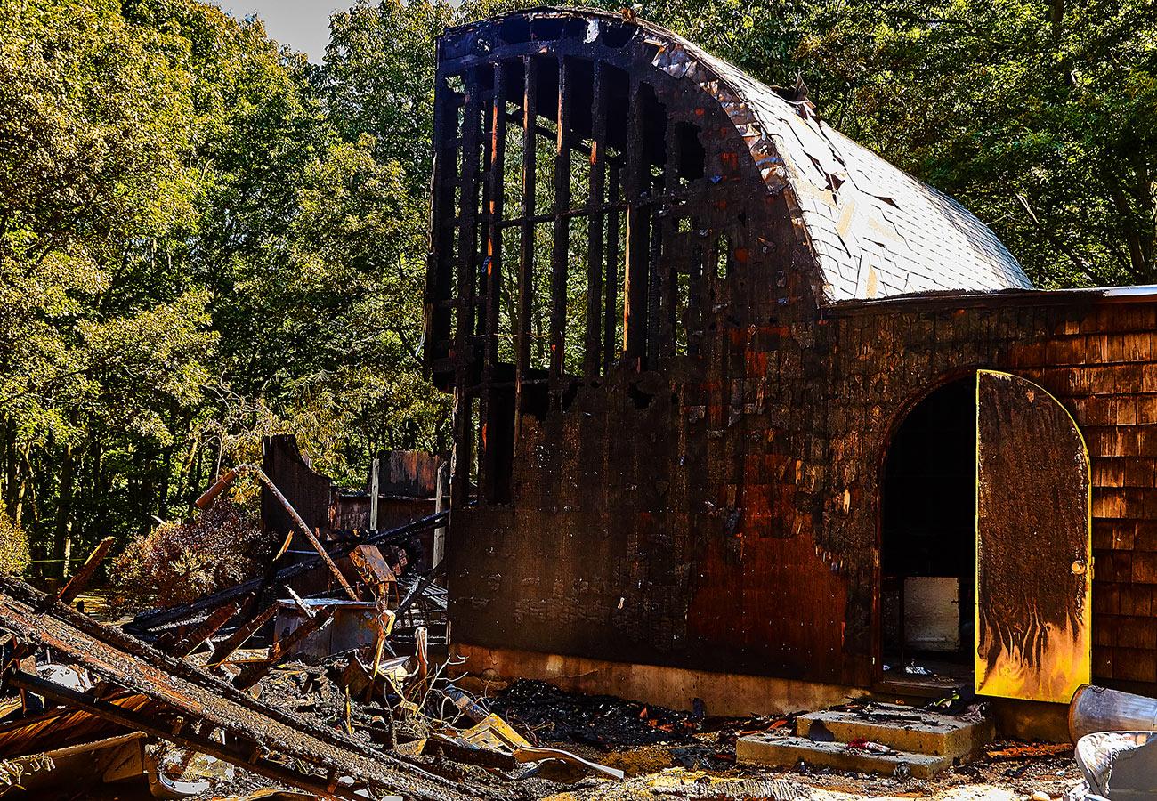 Fire damaged Art Studio