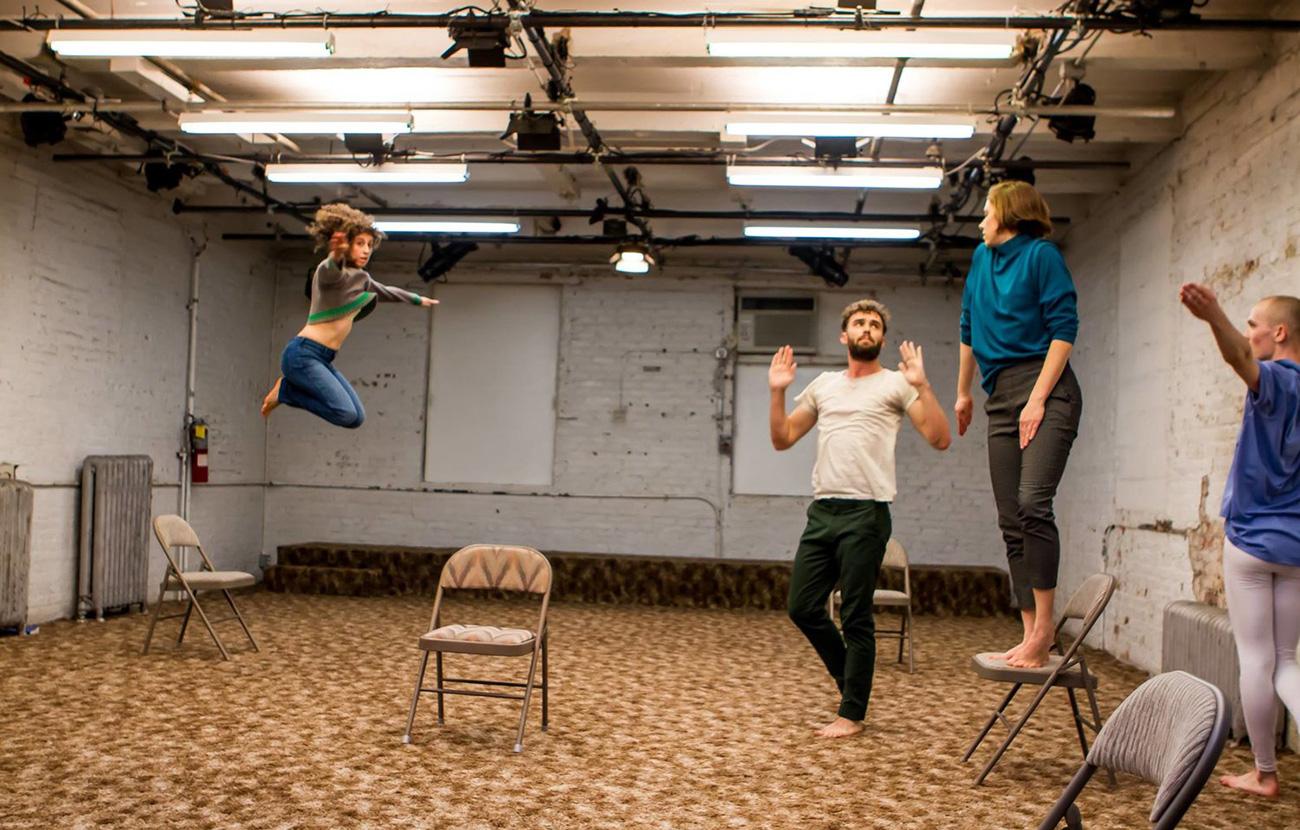 students work on dance performance