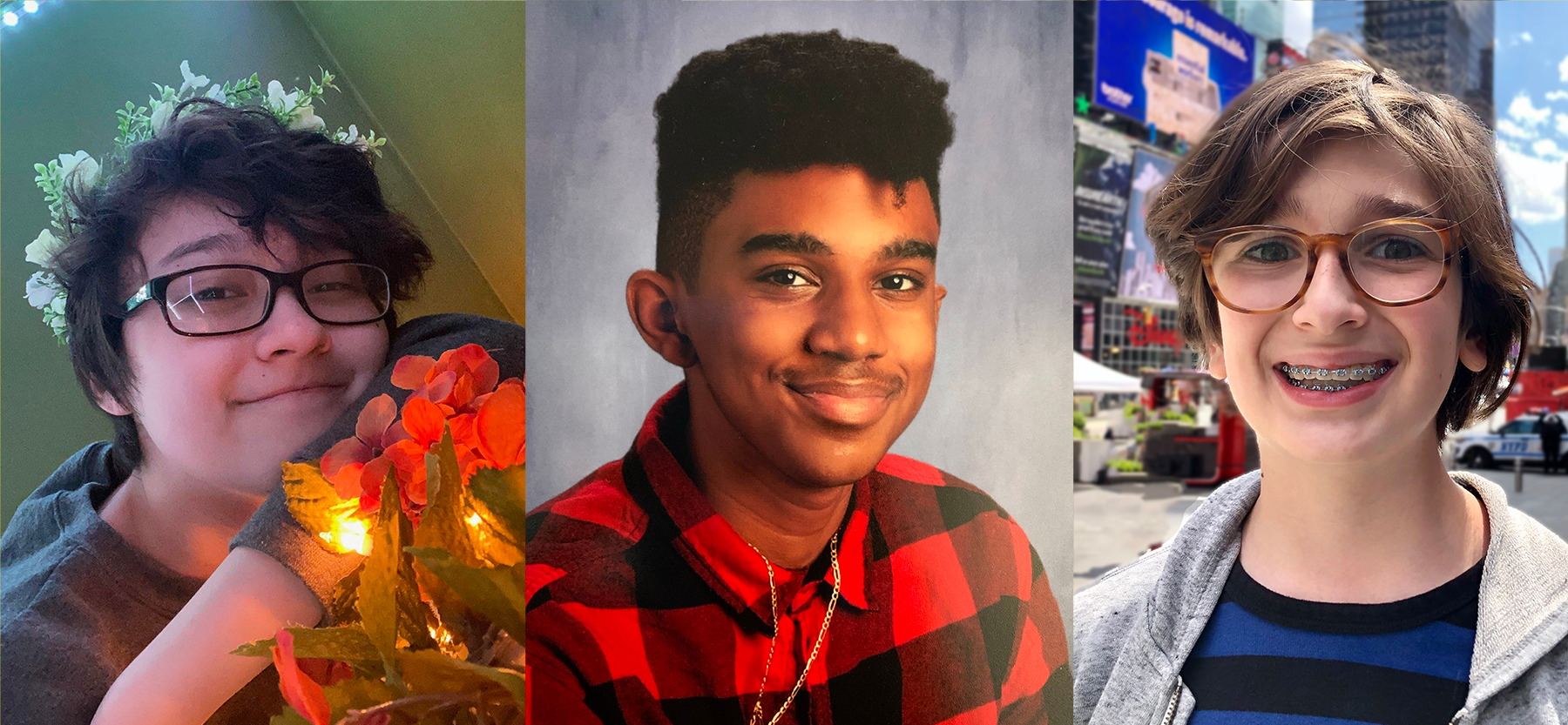 Headshots of three students 