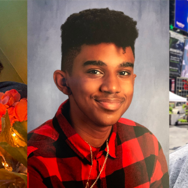 Headshots of three students. 